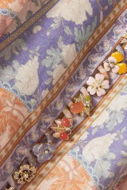 Zimmermann Kaleidoscope Buttoned Mini Dress Multi Swirl Floral Size 1 / Au 10 for rent on The Volte - image 7