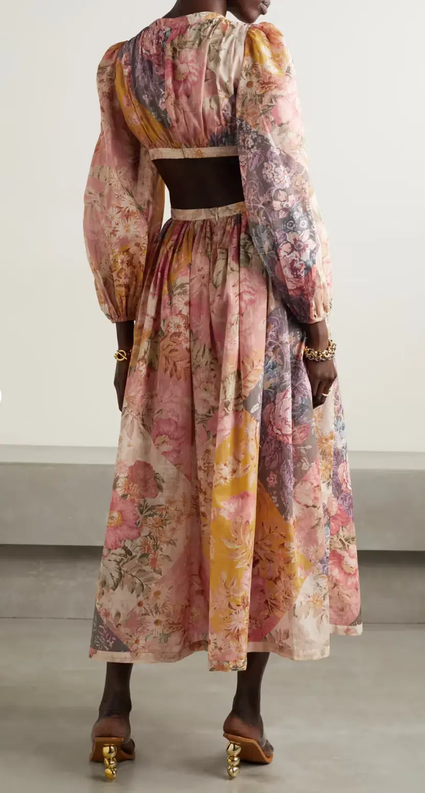 Zimmermann Pattie Patchwork Long Dress Patch Floral Size 1 / Au 10 for rent on The Volte - main image