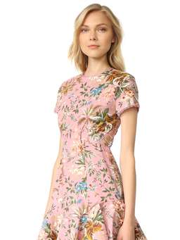Zimmermann Tropicale Lattice Mini Dress Pink Floral Size 6 for rent on The Volte - image 2