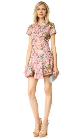 Zimmermann Tropicale Lattice Mini Dress Pink Floral Size 6 for rent on The Volte - image 4