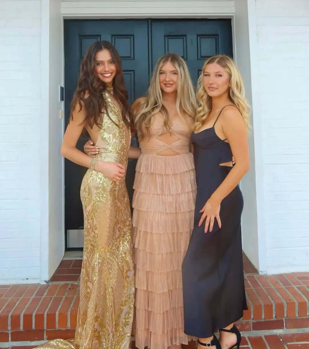 Alamour Nicola Gown Gold Sequin Size 8 for rent on The Volte - main image