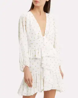 Shona Joy Polka Dot Ruffle Mini Dress White Size 10 for rent on The Volte - image 2