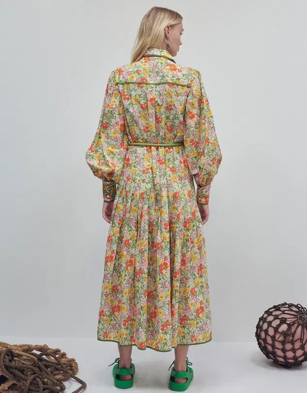 Alémais Cabana Midi Shirtdress Multi Size 8 for rent on The Volte - main image