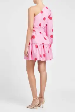 Rebecca Vallance Dalia One Sleeve Mini Dress Pink Size 14 for rent on The Volte - image 2