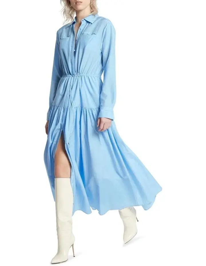 Sass & Bide The Weather Shirt Dress Sky Blue Size 14 for rent on The Volte - main image