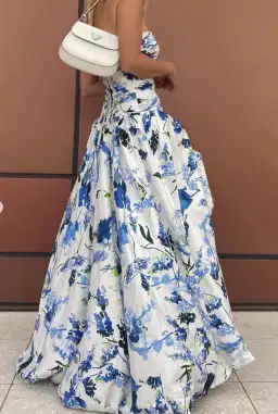 Aje Violette Bubble Hem Maxi Dress Lavenders Of Provence Print Size 8 for rent on The Volte - image 4