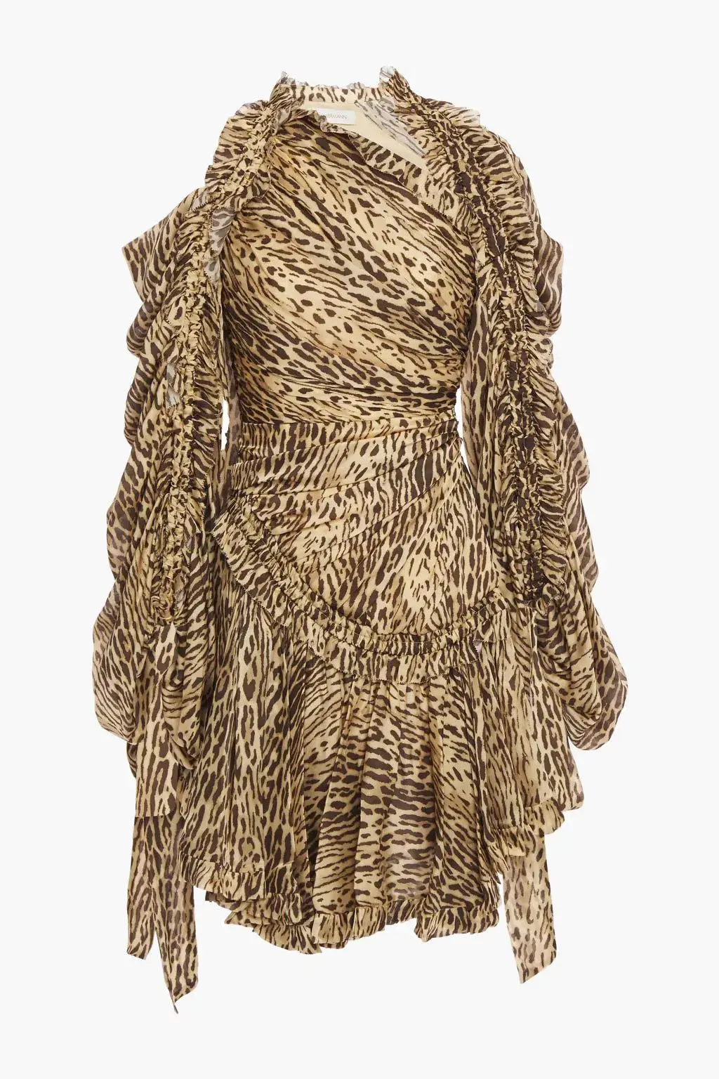 Zimmermann Cutout Leopard-print Silk Crepe De Chine Mini Dress Animal Print Size 0P/Au 6 for rent on The Volte - main image