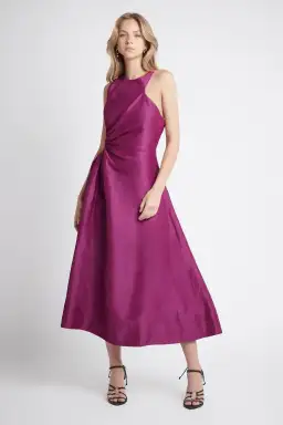 Aje Chateau Cut Out Dress in Fuchsia Size 8