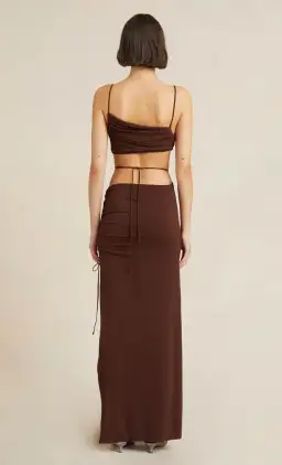 Bec & Bridge Dilkon Maxi Dress in Dark Chocolate Size 6 for rent on The Volte - image 3