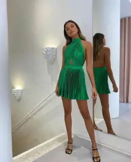 L’idee Renaissance Mini Dress Green Size 6 for rent on The Volte - image 2