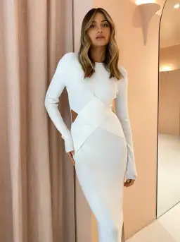 Sir the Label Celena Draped Dress White Size 2/ AU 10 for rent on The Volte - image 3