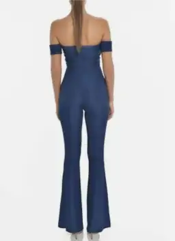 MISHA Malika Off Shoulder Jumpsuit Navy Size 8/S for rent on The Volte - image 2