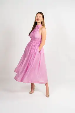 Zimmermann The Prima Halter Midi Dress in Persimmon Size 16 for rent on The Volte - image 3