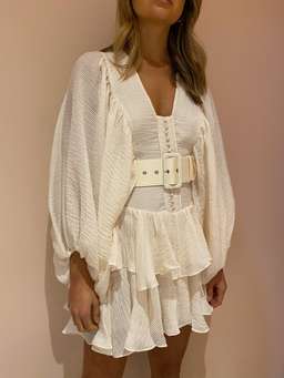 Shona Joy Charlotte Plunged Draped Mini Dress Ecru Size 8 for rent on The Volte - image 3