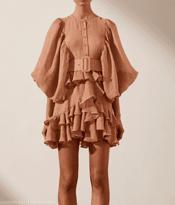 Shona Joy Charlotte Draped Mini Dress - Dusty Rose sz 8