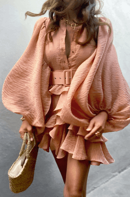 Shona Joy Charlotte Draped Mini Dress - Dusty Rose sz 8