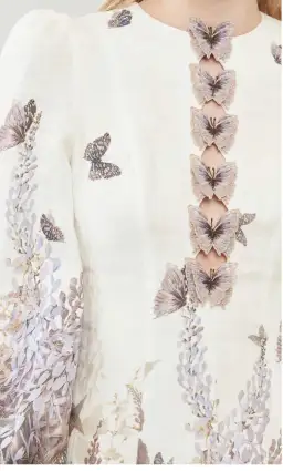 Zimmermann The Luminous Butterfly Mini Dress in Ivory Size 0/Au 8 for rent on The Volte - image 4