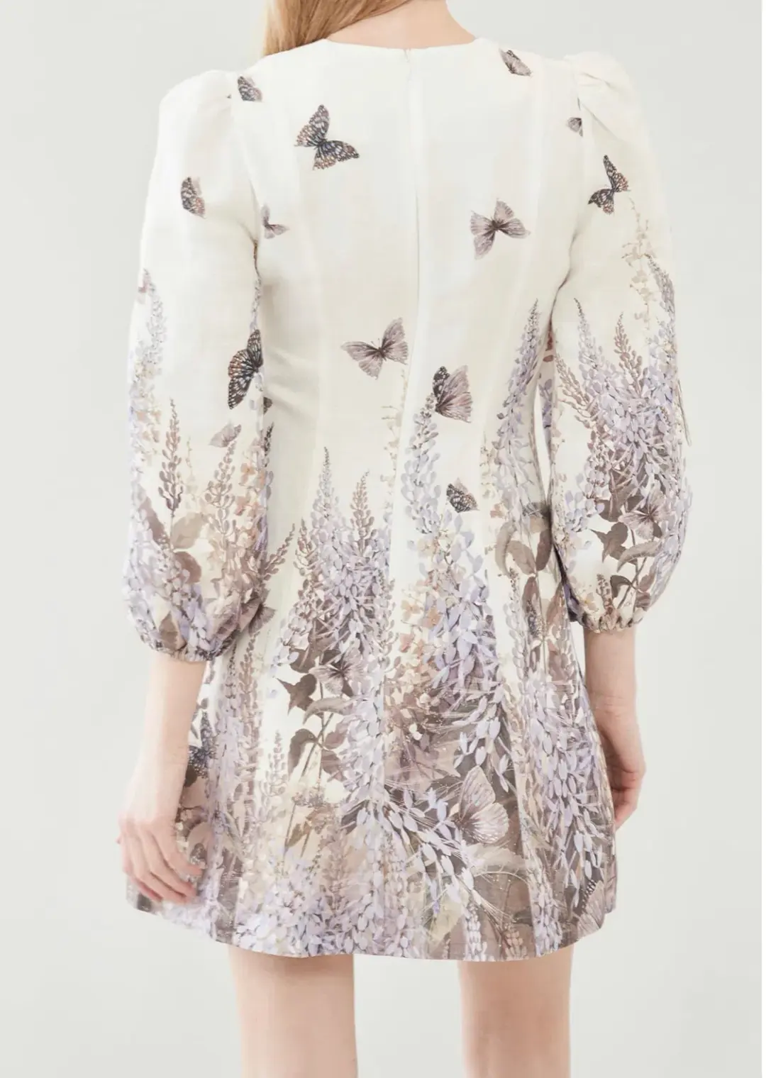 Zimmermann The Luminous Butterfly Mini Dress in Ivory Size 0/Au 8 for rent on The Volte - main image
