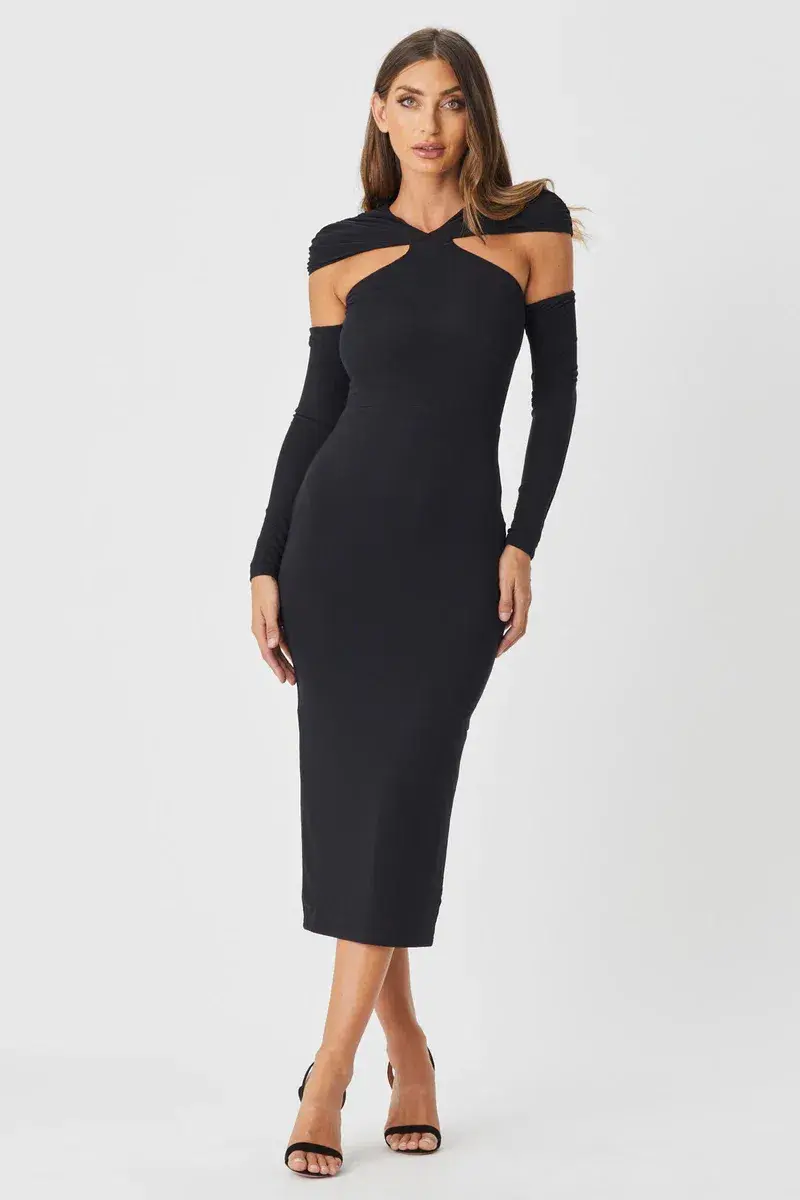 Bianca & Bridgett Simi Dress Black Size XS for rent on The Volte - main image