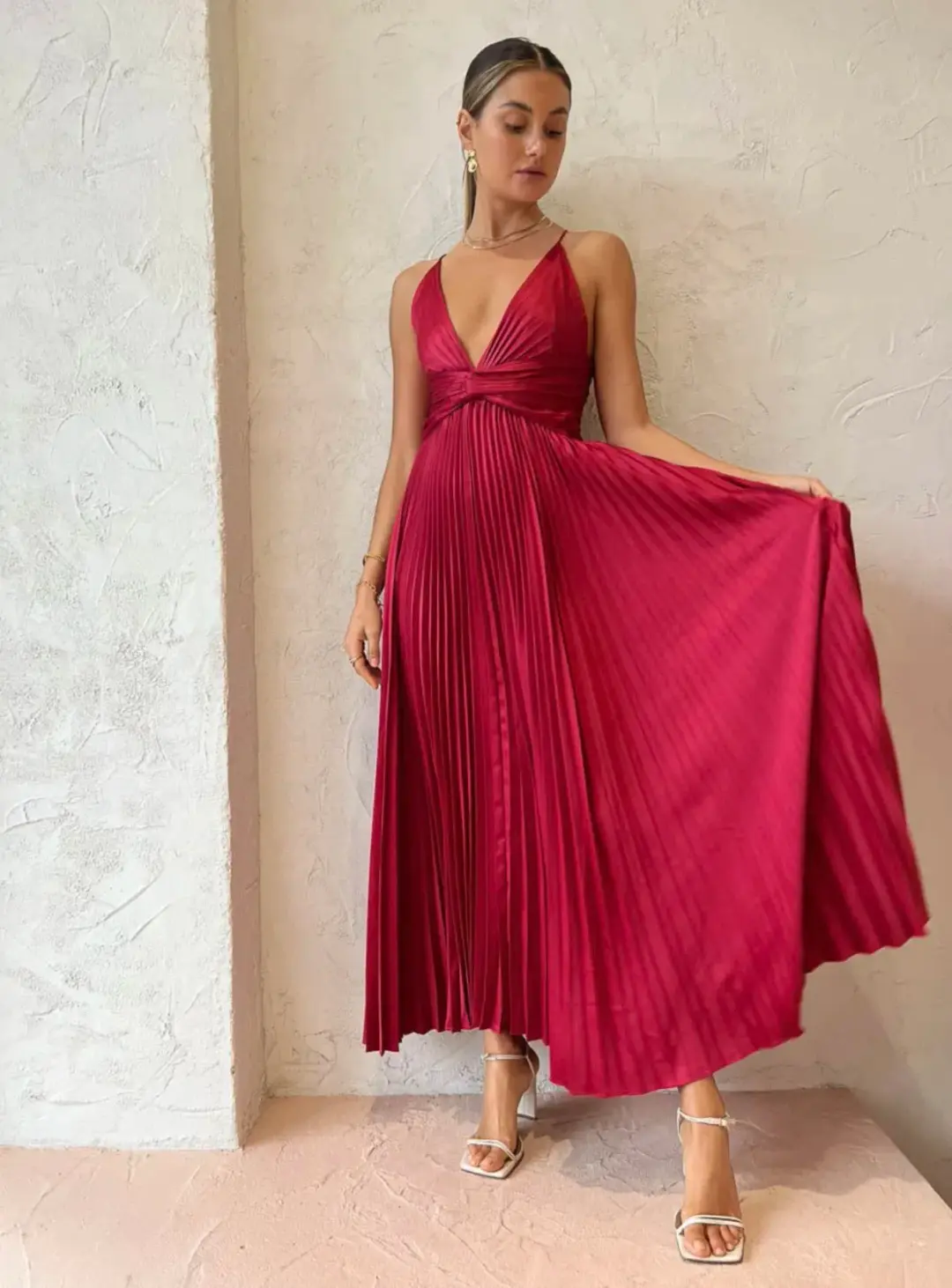 Issy Orla Dress in Berry Red Size 8 for rent on The Volte - main image