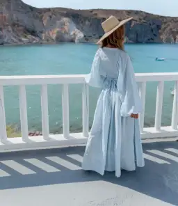 Kinga Csilla Mascali Linen Dress Blue Size 8 for rent on The Volte - image 6