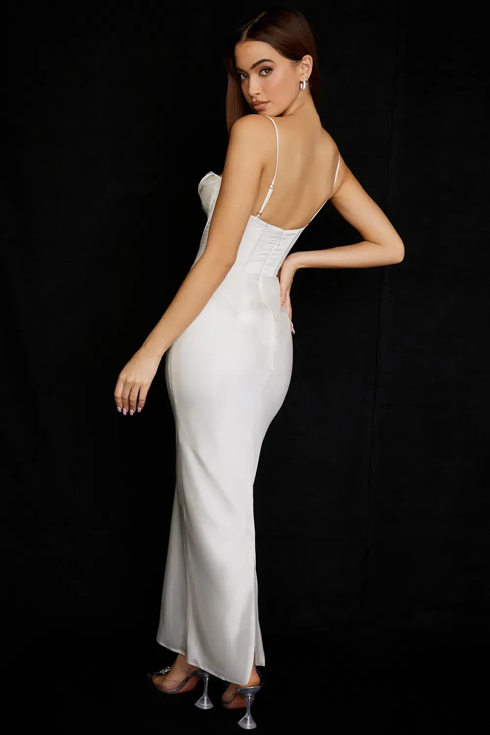 House of CB Charmaine Corset Maxi Dress Ivory White Size S / Au 8 for rent on The Volte - main image