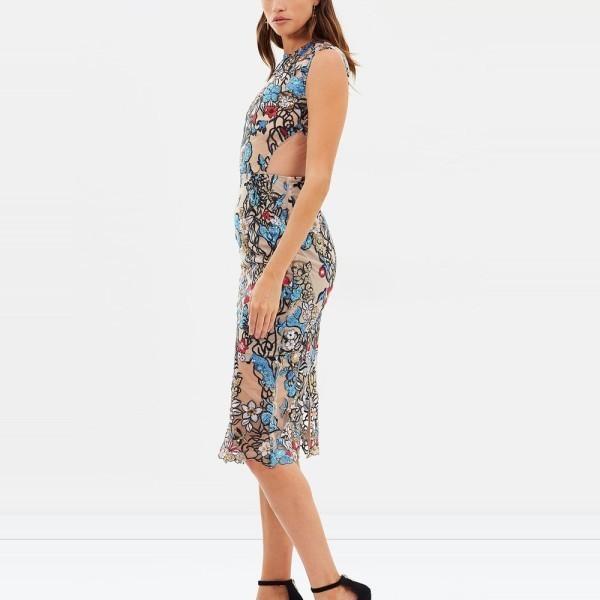 Bronx & Banco Birds Of Paradise Midi Dress Print Size 8 for rent on The Volte - main image