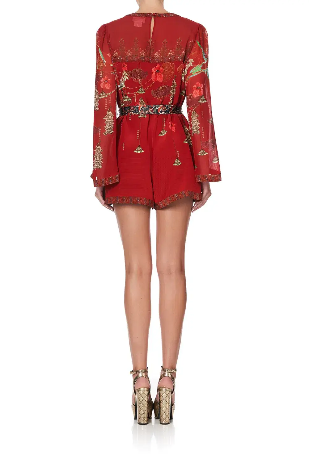 Camilla Panelled Playsuit with Belt Forbidden Fruit Size XS/AU 8 for rent on The Volte - main image