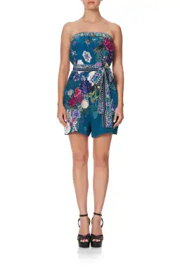 Camilla Strapless Playsuit with Waist Tie Lunar Gazing Print Size XS/Au 8 for rent on The Volte - image 2
