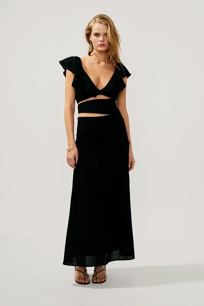 Suboo Alva Rouched Cut Out Maxi Black Size S/ AU 8 for rent on The Volte - main image