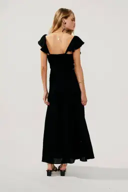 Suboo Alva Rouched Cut Out Maxi Black Size S/ AU 8 for rent on The Volte - image 3