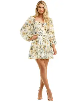 Bec & Bridge Fleurette Mini Dress Floral Size AU 6