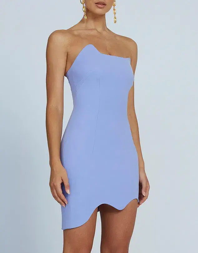 By Johnny Strapless Wave Mini Dress Lilac Size 8 for rent on The Volte - main image