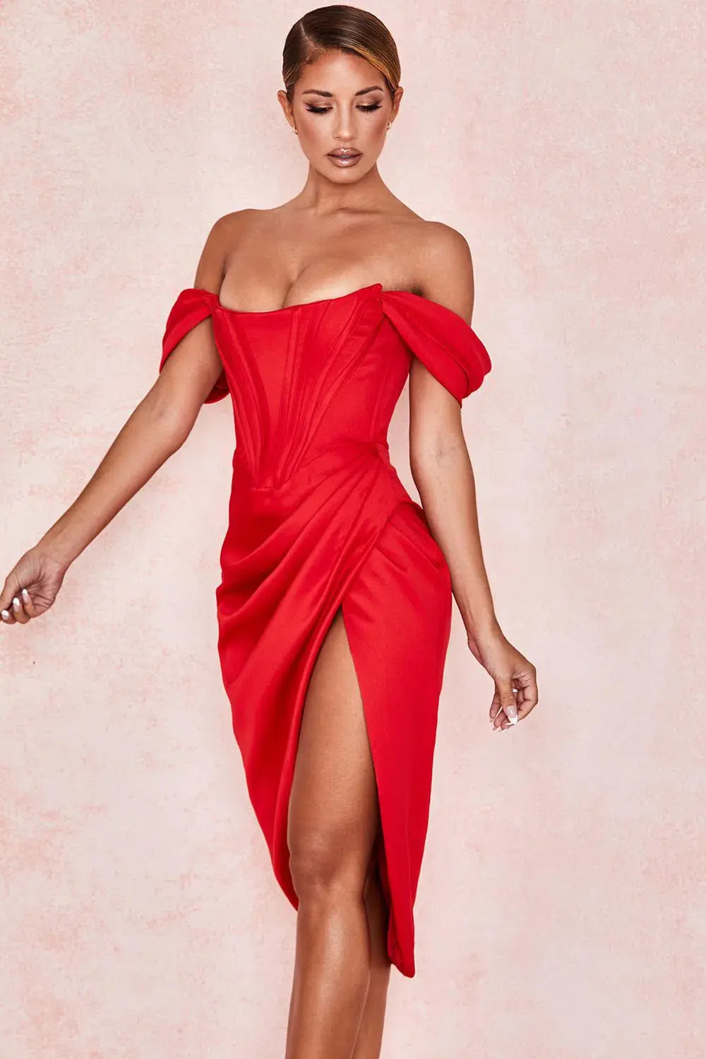 House of CB Loretta Midi Dress Red Size 12 for rent on The Volte - main image