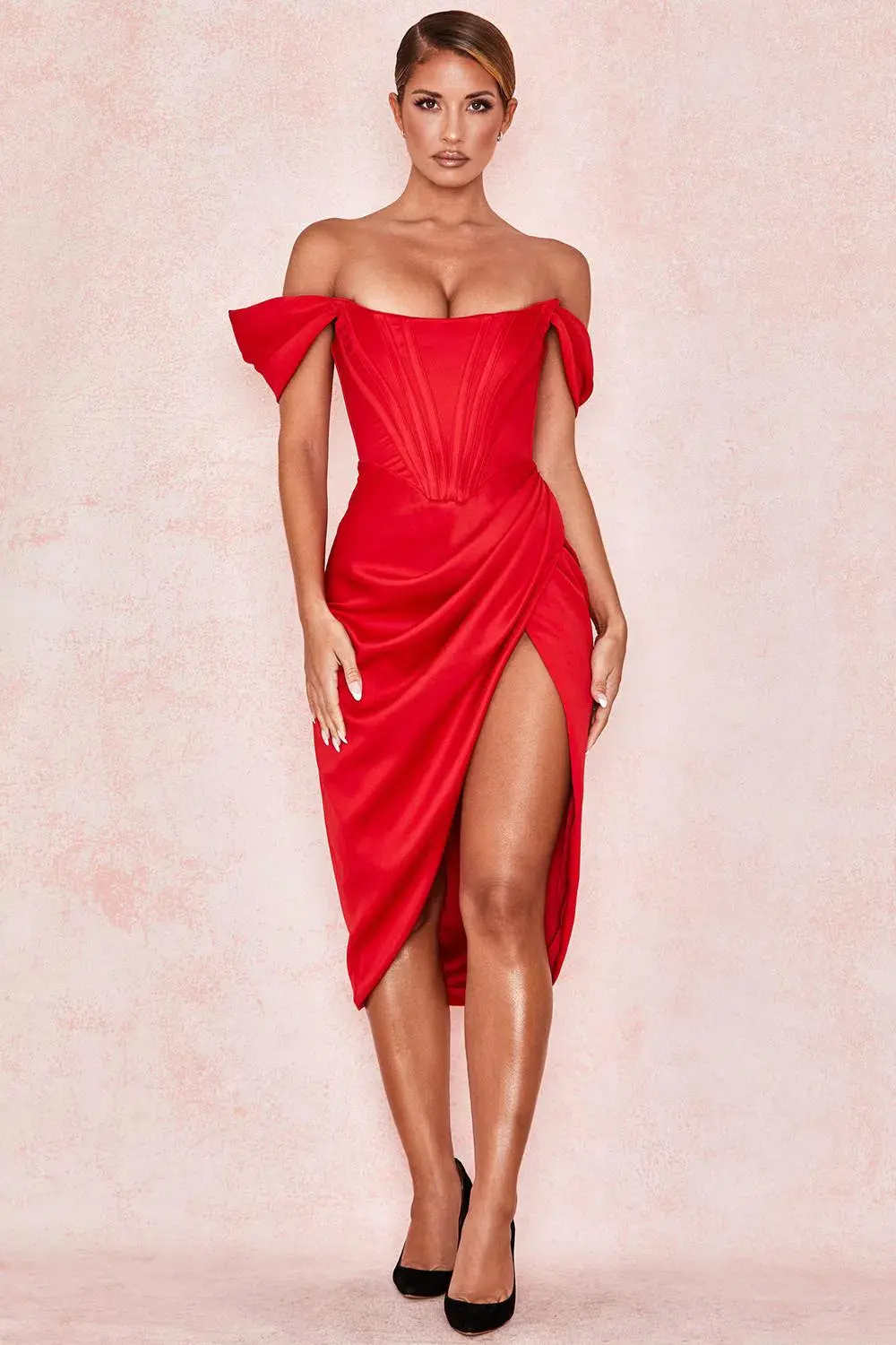 House of CB Loretta Midi Dress Red Size 12 for rent on The Volte - main image