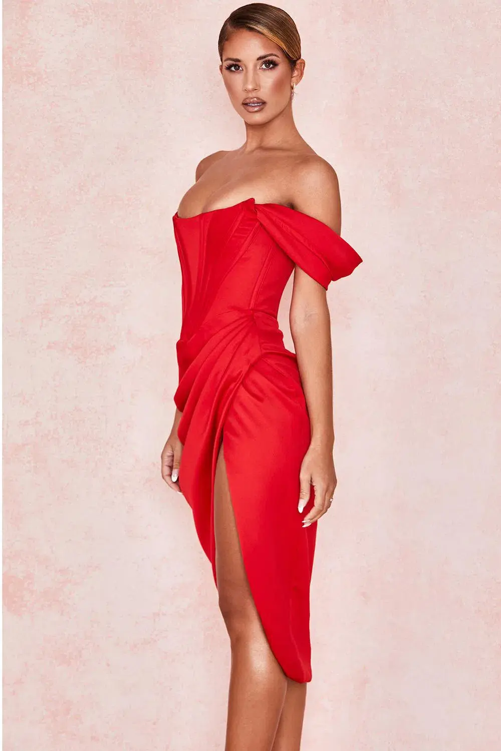 House of CB Loretta Midi Dress Red Size 12 for rent on The Volte - main image