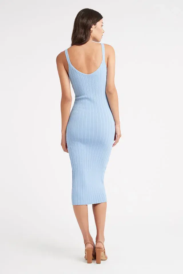 Kookai Stirling Bodycon Midi Dress Powder Blue Size 1 / Au 10 - Image 2