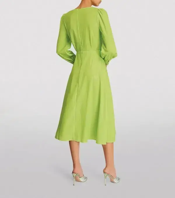Olivia Rubin Danni Sequin Midi Dress Lime Green Size 10 for rent on The Volte - main image