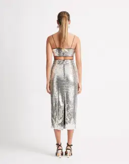 Sheike Walk of Fame Skirt & Top Set in Silver Sequin Size 8 for rent on The Volte - image 2