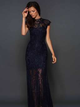 Elle Zeiotune Navy Demi Lace Dress size 14 for rent on The Volte - image 1