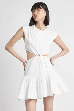 AJE Solstice Cut Out Ring Mini Dress White Size 10 for rent on The Volte - image 2