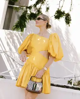 Aje Chateu Mini Dress in Sunshine Size 6 for rent on The Volte - image 3