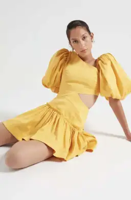 Aje Chateu Mini Dress in Sunshine Size 6 for rent on The Volte - image 2