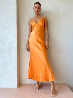 Bec & Bridge Amber V Maxi Dress in Nectarine Orange Size 6 for rent on The Volte - image 1