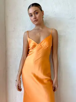 Bec & Bridge Amber V Maxi Dress in Nectarine Orange Size 6 for rent on The Volte - image 2