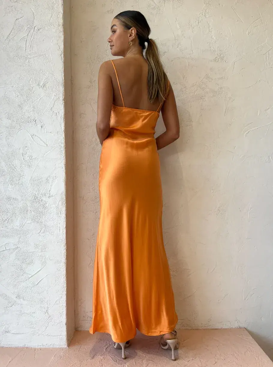 Bec & Bridge Amber V Maxi Dress in Nectarine Orange Size 6 - Image 4