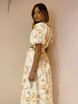 Steele Jules Skirt and Murphy Top in Sand Palmette Print Size M/AU 10 for rent on The Volte - image 6