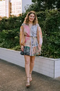 Zimmermann Anneke Spliced Lantern Mini Dress Print Size 4/ AU 16 for rent on The Volte - image 0