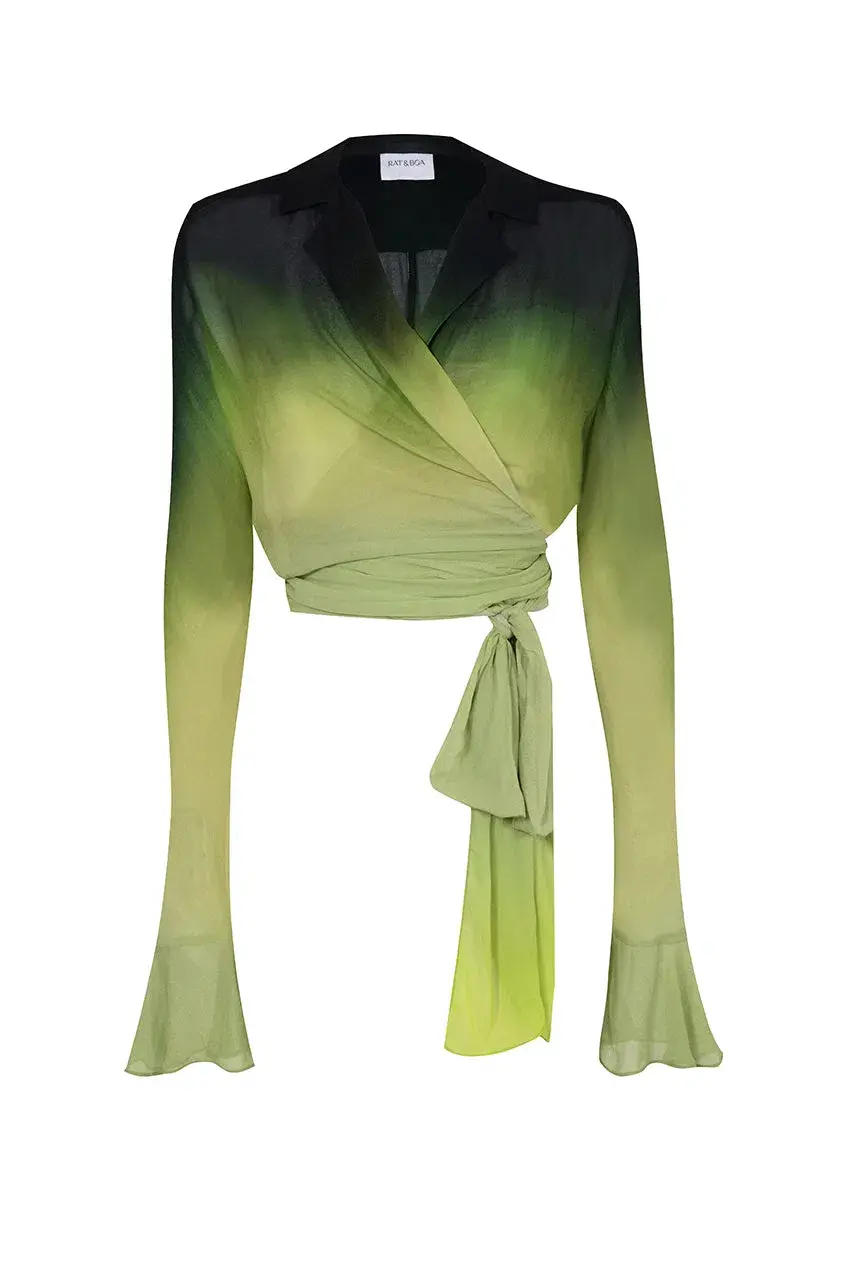 Rat & Boa Cypress Shirt and Skirt Set Dip-dyed Green Size XS/S for rent on The Volte - main image