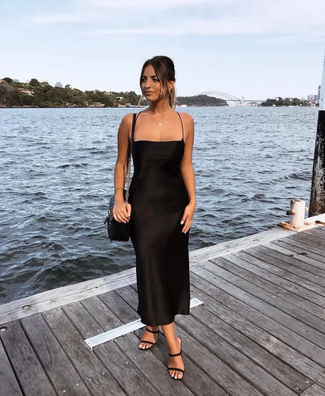 Bec & Bridge Kaia Cowl Dress Black Size 8 for rent on The Volte - main image